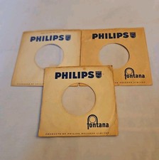 UK 45 RPM 7" RECORD SLEEVES CO. SLEEVE 3 PACK SEE PHOTO Philips/Fontana SLV402