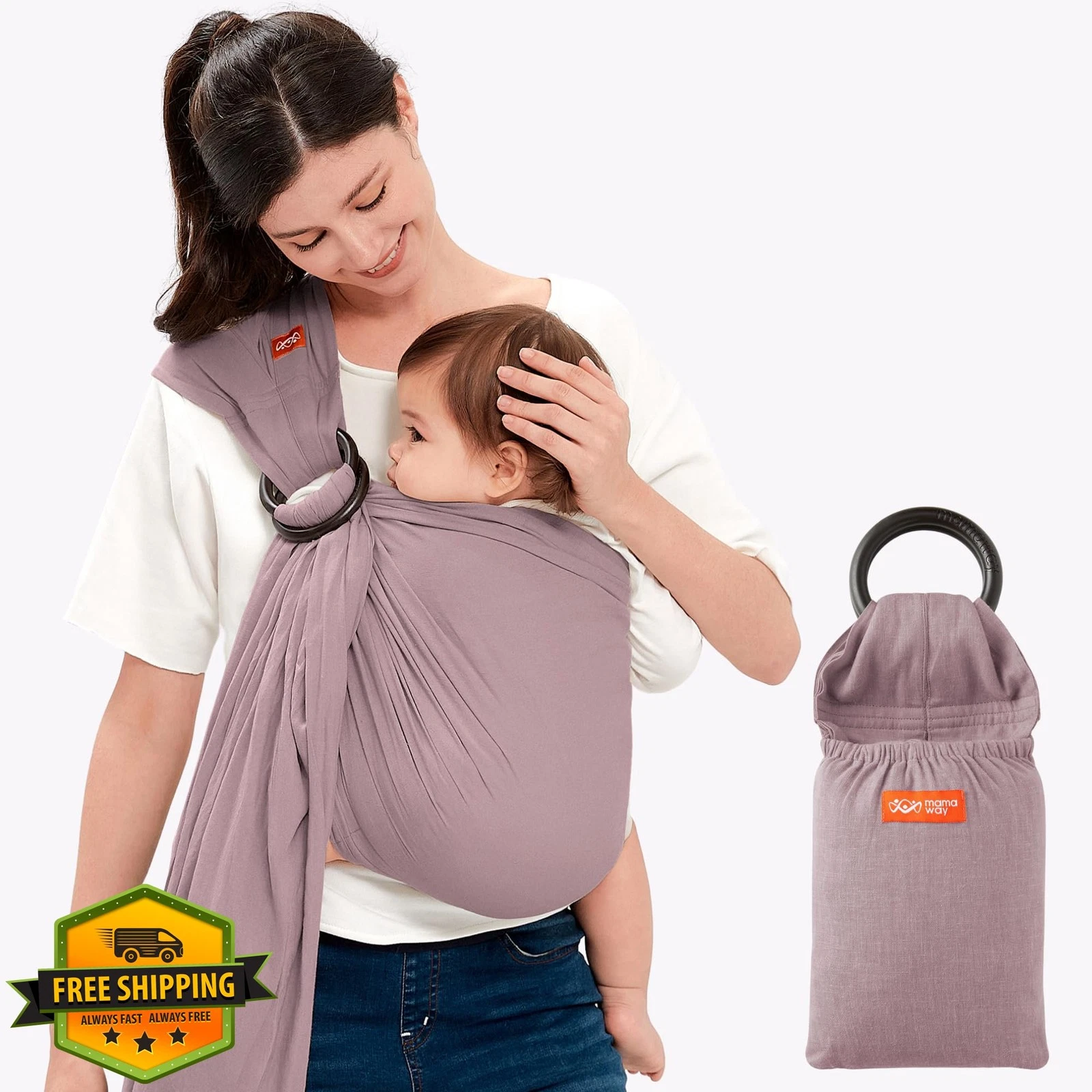 Mamaway Mauve Ring Sling Carrier