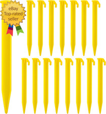 16 PCS Plastic Tent Stakes,5.7 Inch Pegs Serrated Edges Heavy Duty Canopy Anchor
