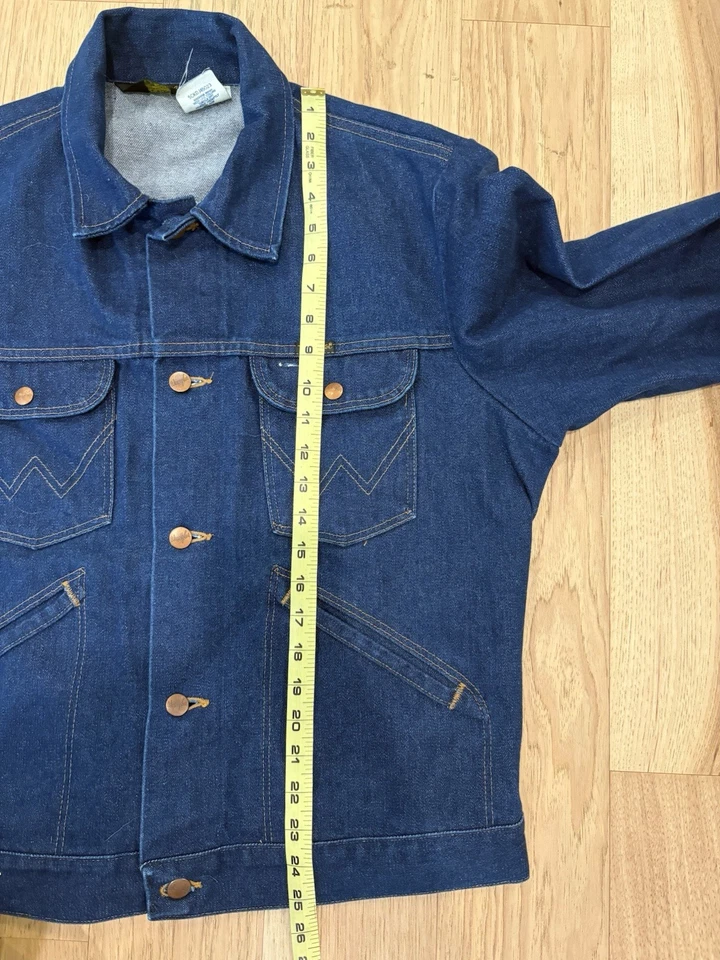 Chaqueta vaquera Wrangler vintage años 80 hecha en EE. UU. Talla 46 Pit-Pit 24 en 126MJ Foto 4 de 4