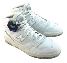 NEW BALANCE 650 Size 9 White / White Leather Men's High Top Shoes RETAIL $140