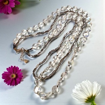 Nakamol 2 Strand Aurora Borealis Crystal  Beaded Necklace 30 