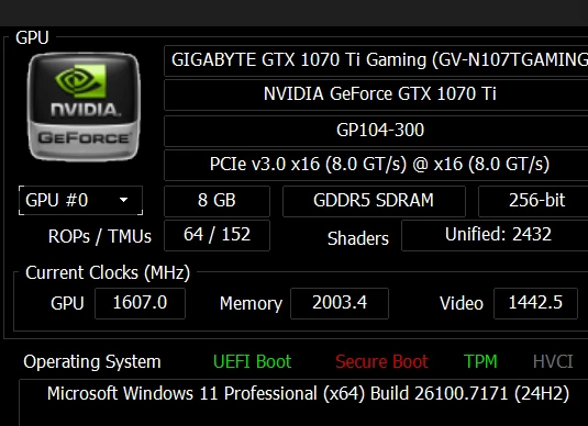 GIGABYTE NVIDIA GeForce GTX 1070 Ti Gaming OC 8GB GDDR5 Video Graphics Card GPU - Image 4 of 4