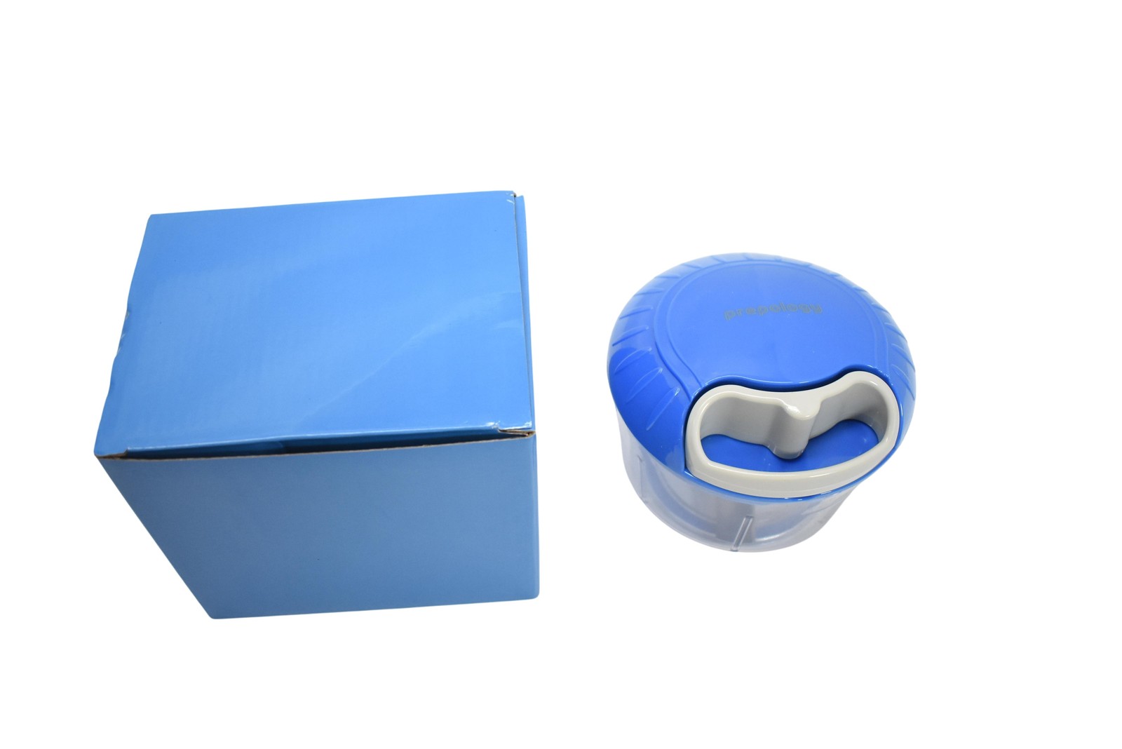 Prepology Manual Food Chopper Hand Pull Mini Vegetable Onion Garlic Dicer Blue