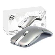 Foldable Arc Wireless Mouse Silent Click Bluetooth 5.0 and 2.4GHz Dual Modes ...