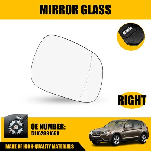 Replacement Heated Right Side View Mirror Glass for BMW X3 2011-2014 F25 Models