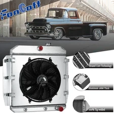 3 ROW Radiator Shroud Fan For 55-1959 Chevrolet Truck Pickup Suburban/Apache
