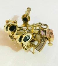 4" Antique Brass Sextant Maritime Collectible German Working Instrument Marine