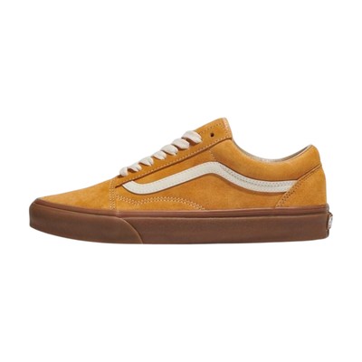 Mens Vans Old Skool Pig Suede Gum Antelope Yellow Lace Up Shoes 10 - Main Image