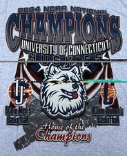 Vtg UCONN Basketball T-Shirt LARGE 2004 National Champions Mens Womens  Home Of  