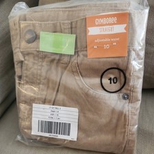 Gymboree Tan Corduroy Straight Leg Pants Boys Size 10 Adjustable Waist NWT