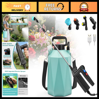 #ad 1.35 Gallon Electric Garden Sprayer Rechargeable 3 Pressure Settings Telesco $63.99