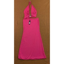 Fashion Nova Womens Size Large Hot Pink Jenni Cut Out Maxi Dress NWT *Flaw