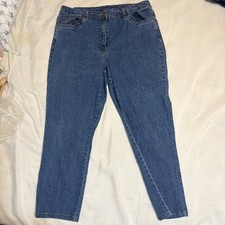 Ruby Road Women's Blue Jeans Size 14 Cropped with Embellished On Pockets