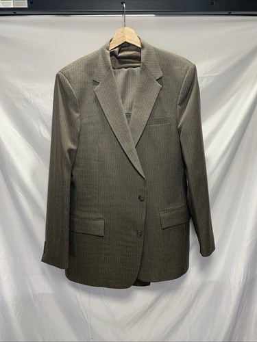 Haggar Zweiteiler Herren Suite 44 L 36X32 Hellbraun Nadelstreifen Magic Stretch