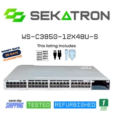 ♻️ Cisco WS-C3850-12X48U-S 48-Port UPoE Switch Complete w/ AC & Fans⚡Fast Ship