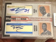 Shaquille O'neal Tracy Mcgrady 2004-05 TOPPS PRISTINE TWO OF KIND DUAL AUTO #5/9