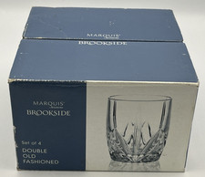 Set of 4 Waterford Marquis Brookside Double Old Fashion GLASS Original Box