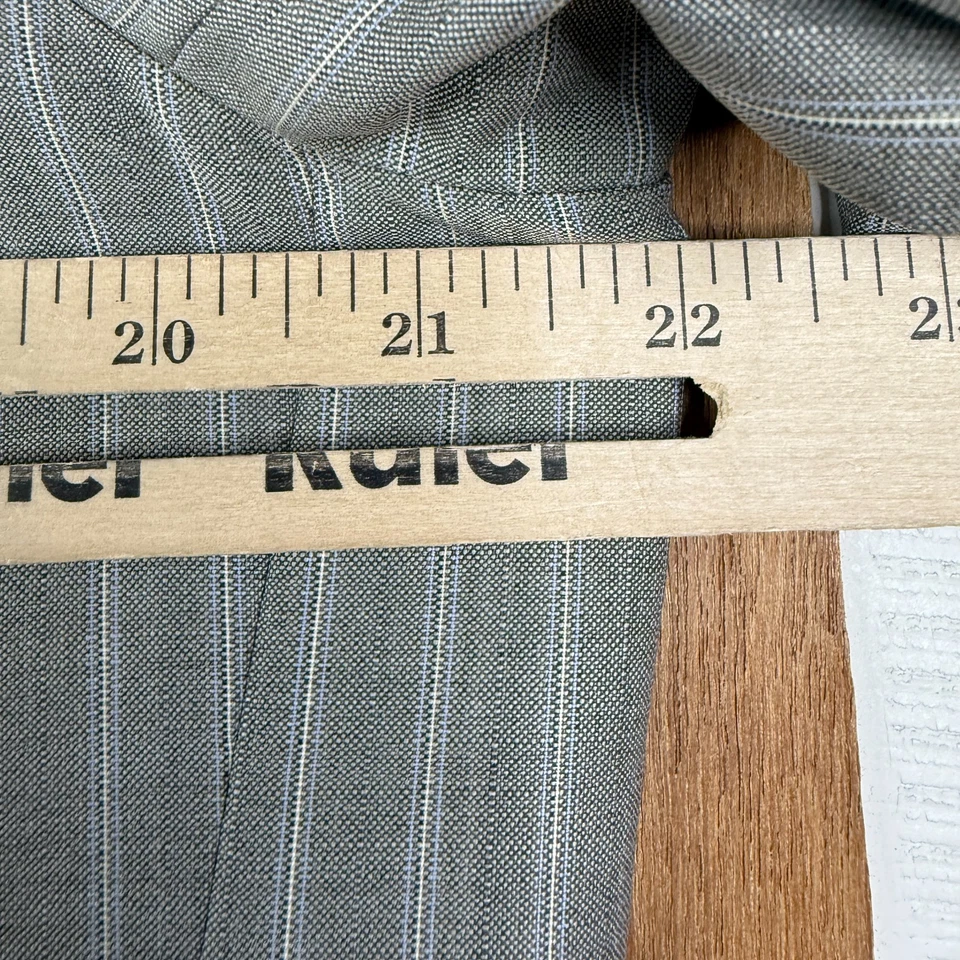 Samuelsohn Suit Mens 42L Gray Pinstripe 2 Button Super 110s Wool Canvas Bold - Image 3 of 4