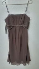 Alfred Angelo Modern Fit 7015 Bridesmaid Dress Size 8 Mocha Brown Chiffon Cockta