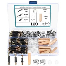 100X 3-In-1 Furniture Connector Hardware Fixings Set, Include Furniture Cam Lock