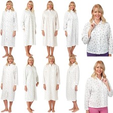 Ladies Mock Quilt Robe Bedjacket Button Front House Coat Dressing Gown