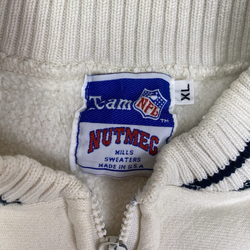 Suéter De Colección Chicago Bears Nuez moscada Cremallera Completa Estilo Universitario Marfil Gráfico NFL Foto 3 de 4