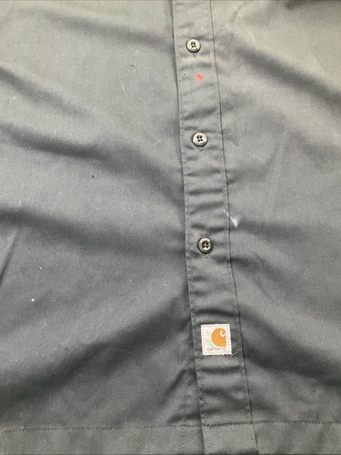 Carhartt Shirt Mens Short Sleeve Button Up Pockets Relaxed Fit Black 2XL #0529 - Picture 4 of 17