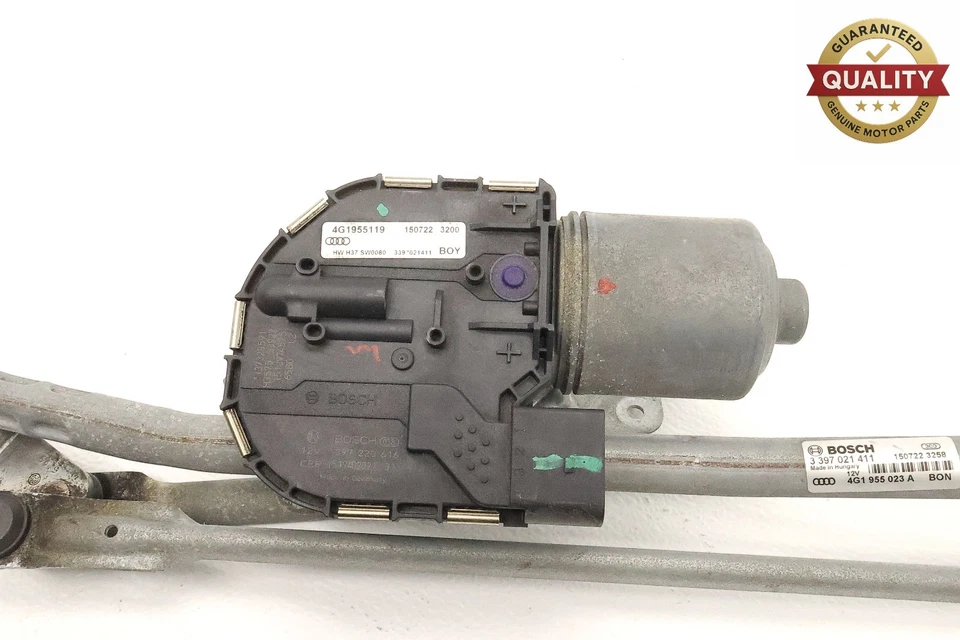 2012-2018 AUDI A6 QUATTRO C7 WINDSHIELD WIPER TRANSMISSION LINKAGE W/ MOTOR OEM - Image 4 of 4