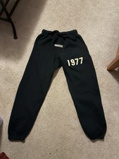 Essentials Fear of God 1977 Men's Black Tapered Sweatpants M Elastic Drawstring