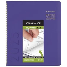 AT-A-GLANCE 2025 Planner, Monthly, 9” x 11”, Large, Contemporary, Pu