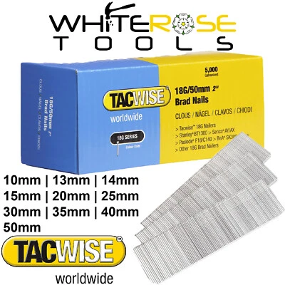 Tacwise Brad Nails 18 Gauge for Air Nail Guns 5000 Pack 10-50mm 18G All Sizes