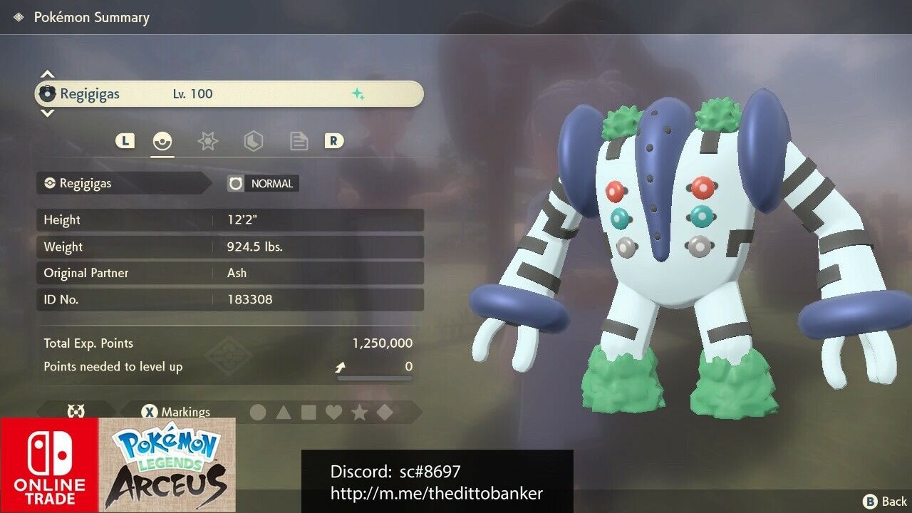 MAX Effort Level Legendary Regigigas/ Pokémon Legends: Arceus