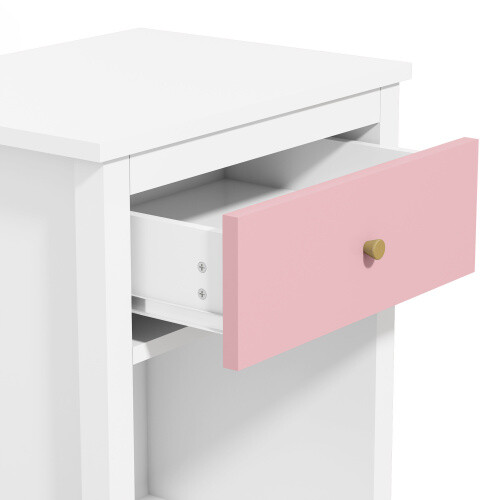 26.77''H Wooden Nightstand with One Drawer One Shelf for Kids, Adults, Pink - Picture 9 of 16