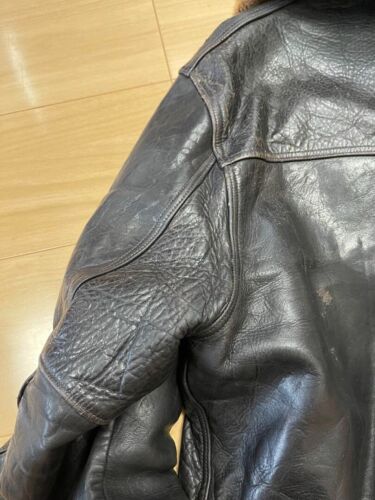 Vintage ACME Leather Cordovan Freewheelers Men's Black Used from Japan Size L - Picture 10 of 13