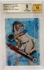 2018 Bowman High Tek Mitchell White Ocean Blue Tidal #/75 Top Prospect BGS 9/10