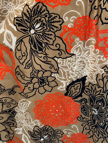 Vintage Women's Cotton Khaki Tropical Floral Print Maxi Skirt - Size Small - Picture 3 of 4