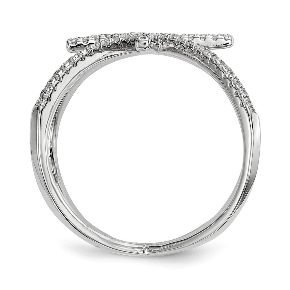 Sterling Silver Rhodium-plated CZ Star CriSterling Silver Sterling Silver Rhodium-plated CZ Star CriSterling Silver