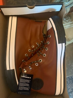 Converse Chuck Taylor All Star Winter HI Leather 171440C Cedar Bark Brown Sz 12