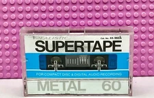 REALISTIC  SUPERTAPE  METAL 60  1986   BLANK CASSETTE TAPE  (1) 44-960A  (USED)