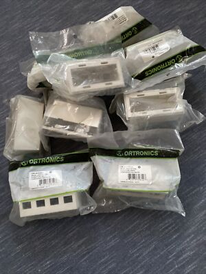 Lot 12 Ortronics OR-40400050 TracJack 4-Port Furniture PhoneJack Bezel Fog White