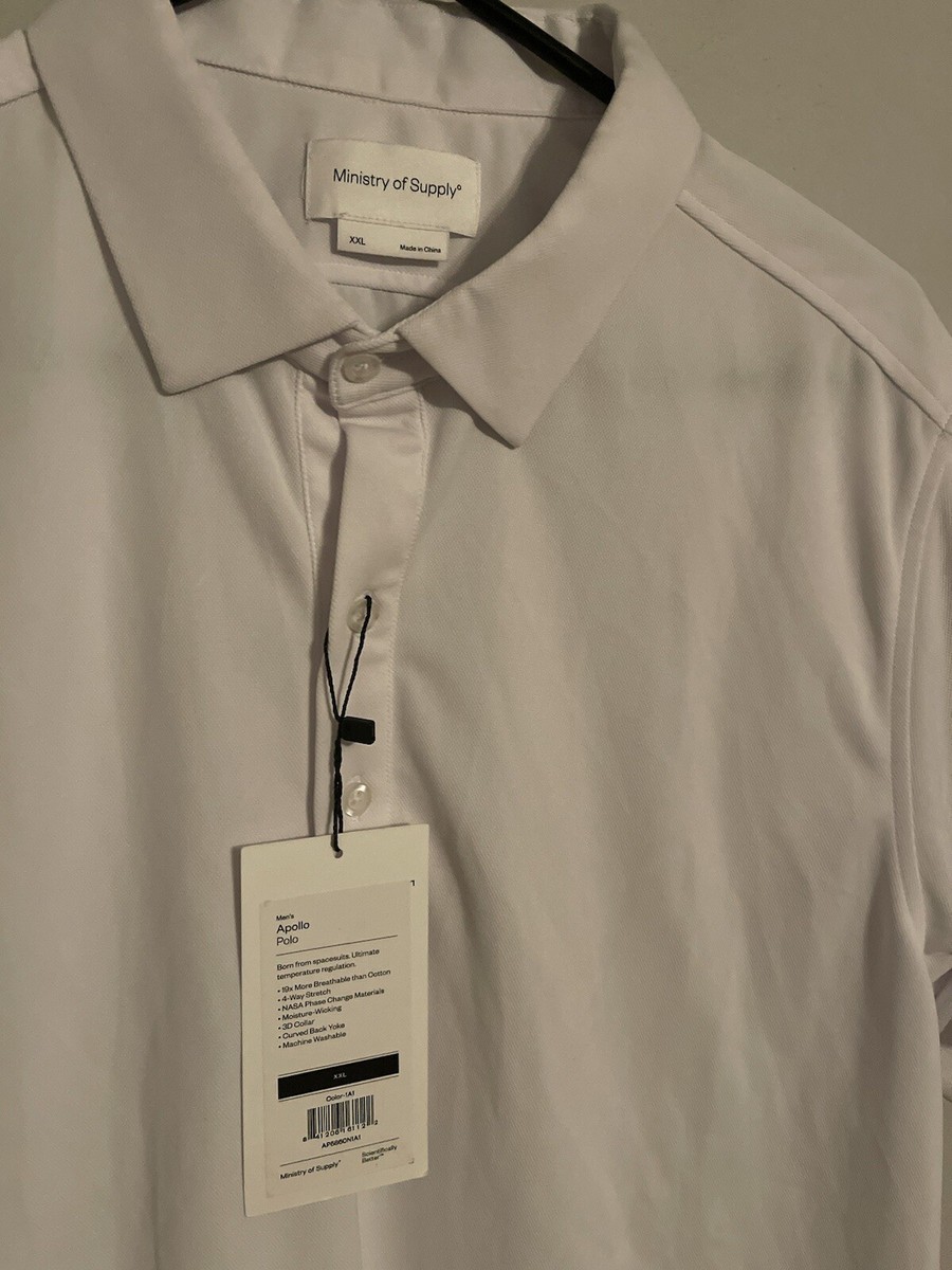 Ministry of Supply White S/S Apollo Polo Shirt Performance Golf