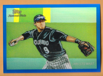 Ian Stewart Colorado Rockies 2010 Topps Chrome National Chicle Blue /199 5O