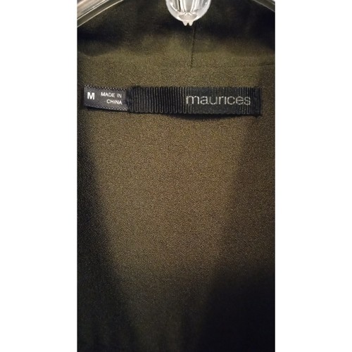 Maurice's Dark Olive green layered open front vest cardigan - Picture 3 of 6