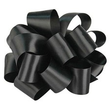 10 yd DOUBLE FACE BLACK SATIN POLYESTER RIBBON  5/8"- 7/8" - 1 3/8"- 2 1/4"