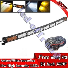 54 Inch Curved LED Light Bar Spot Flood Combo Offroad Driving SUV Truck Roof 4WD
