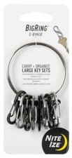 Nite Ize Steel Big Key Ring with Eight Carabiners, BRG-M1-R3