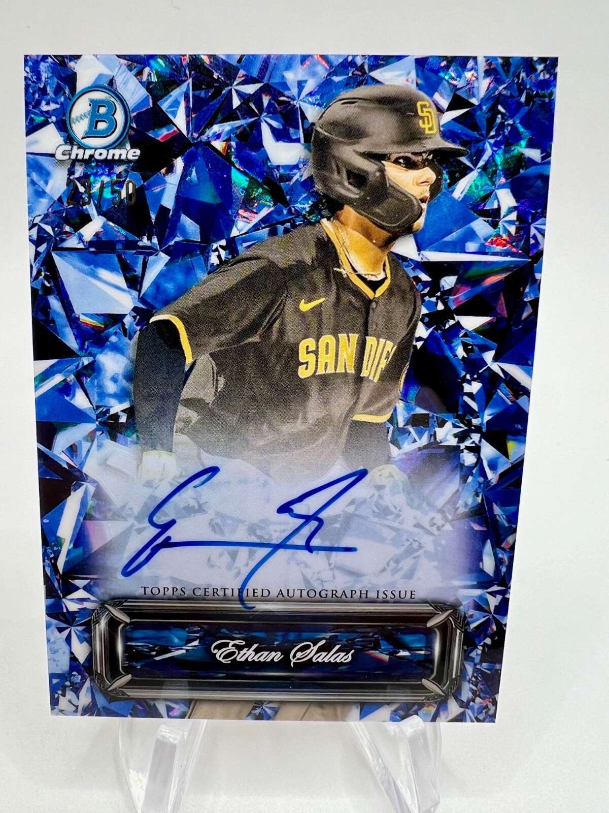 ETHAN SALAS 2024 Bowman Chrome Sapphire Selections Auto Signed Autographed 23/50