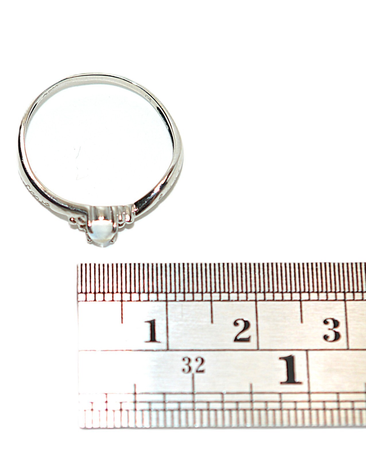 Natural Moonstone Ring Solid Platinum Solitaire R… - image 10