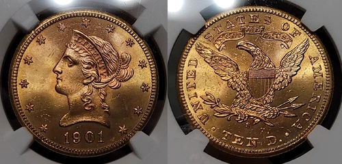 1901 S Liberty Gold Eagle $10 NGC MS 66